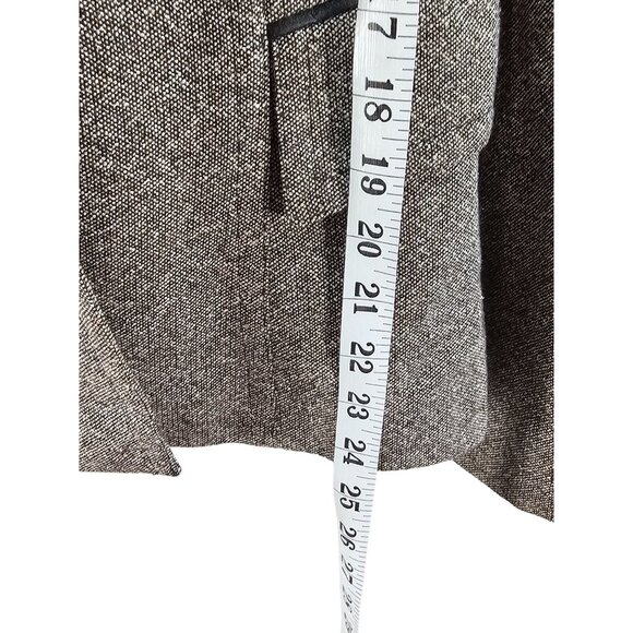 Tahari Arthur Levine Brown Two-Button Zipper Pocket Wool Silk Blazer Size 10 - Picture 4 of 7